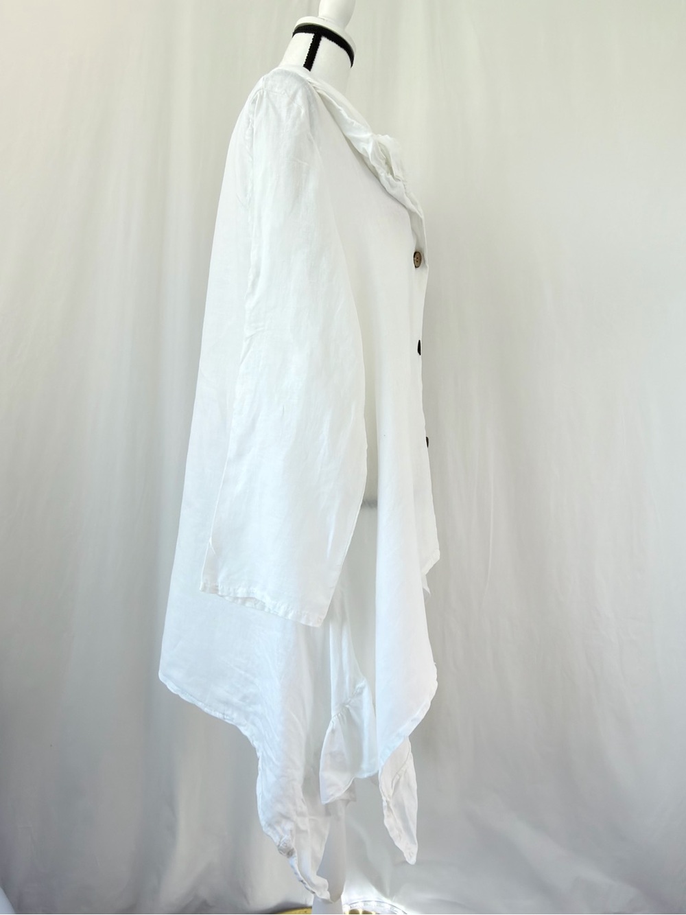 Tempo Paris 100% linen White jacket/top artistic lagenlook Made in Italy Medium - Picture 6 of 17